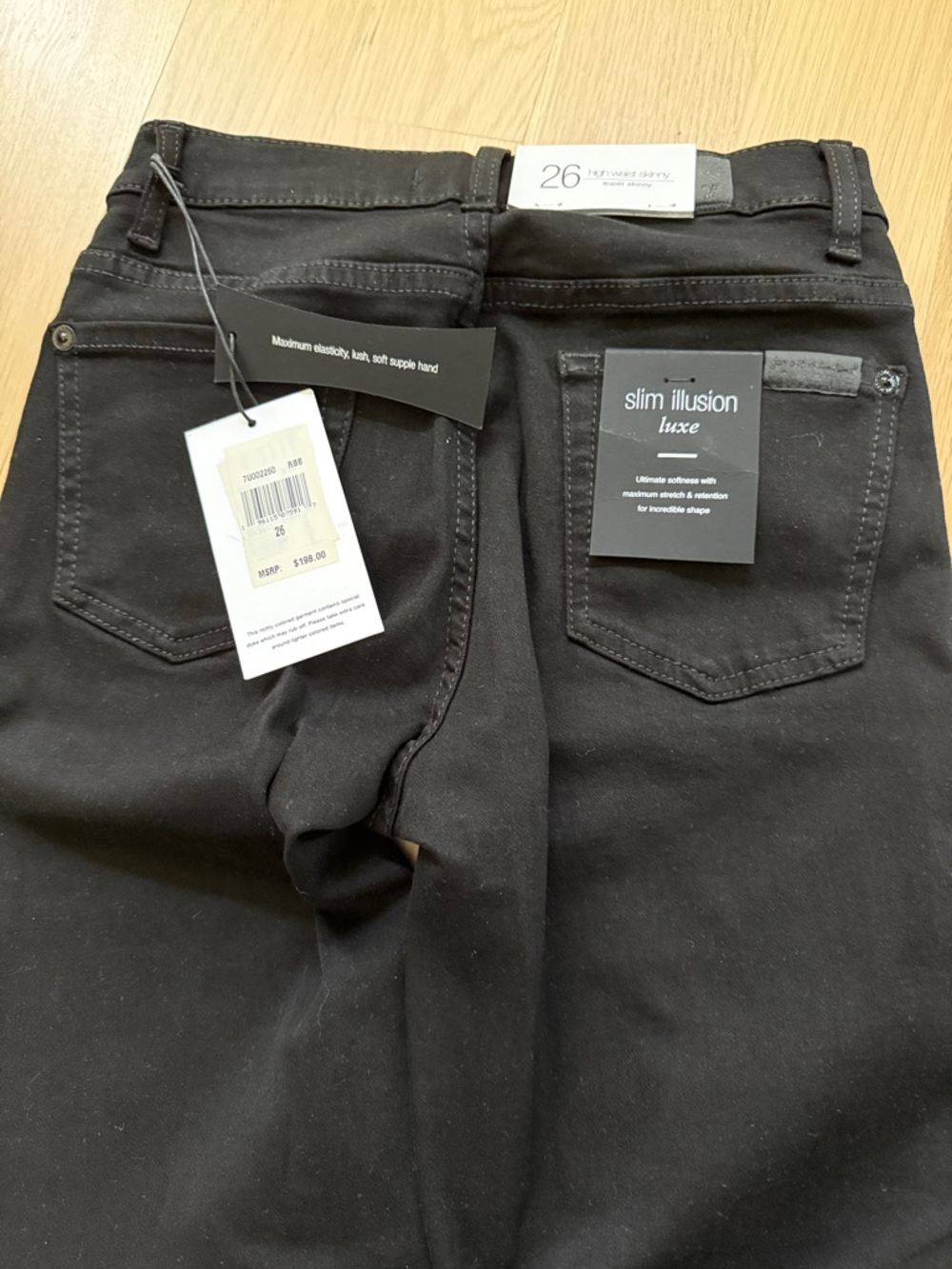 7 For All Mankind Black Skinny Jeans - High Rise